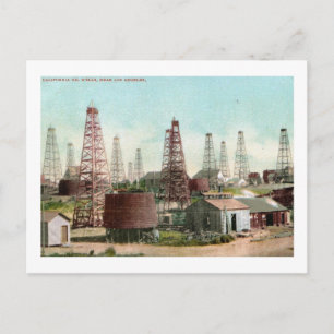 Ölbrunnen, Los Angeles, Kalifornien, Jahrgang Postkarte