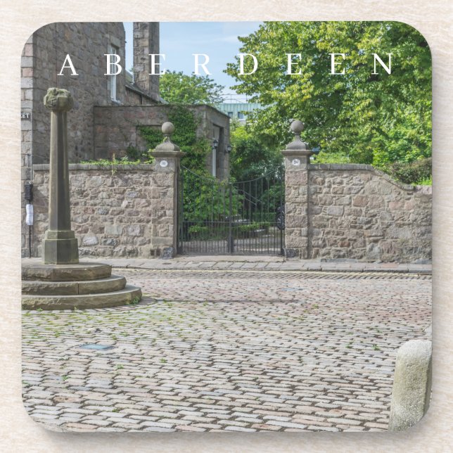 Old Aberdeen Mercat Cross View Untersetzer (Vorderseite)
