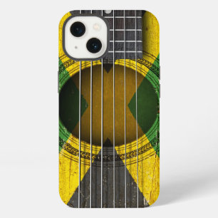 Old Acoustic Guitar with Jamaican Flag iPhone Hülle