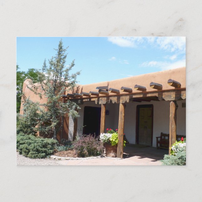 Old Adobe Santa Fe New Mexico Postkarte (Vorderseite)
