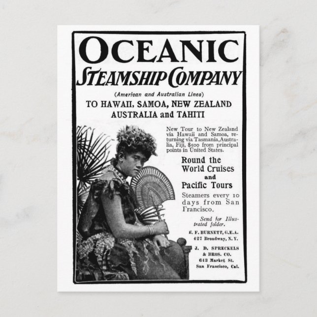Old Advert Oceanic Steamship Company Postkarte (Vorderseite)