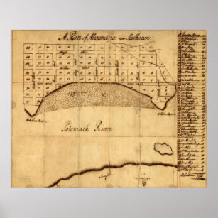 Old Alexandria VA Map by George Washington (1749) Poster