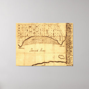 Old Alexandria VA Map von George Washington (1749) Leinwanddruck