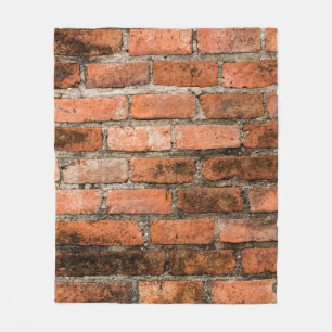 Old and vintage red brick wall texture backgrounda fleecedecke