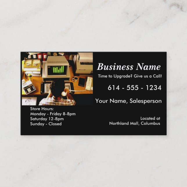 Old Antique Computer Repair Sales Business Card Visitenkarte (Vorderseite)