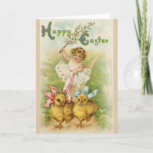 Old Antique Vintage Happy Easter wish greetings Feiertagskarte