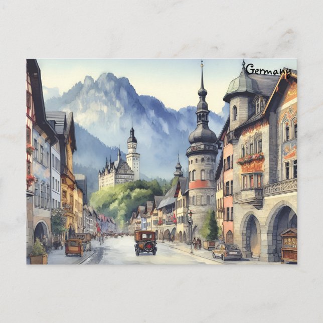 Old Art Vintage Reise Berlin Deutschland Stadt Postkarte (Vorderseite)