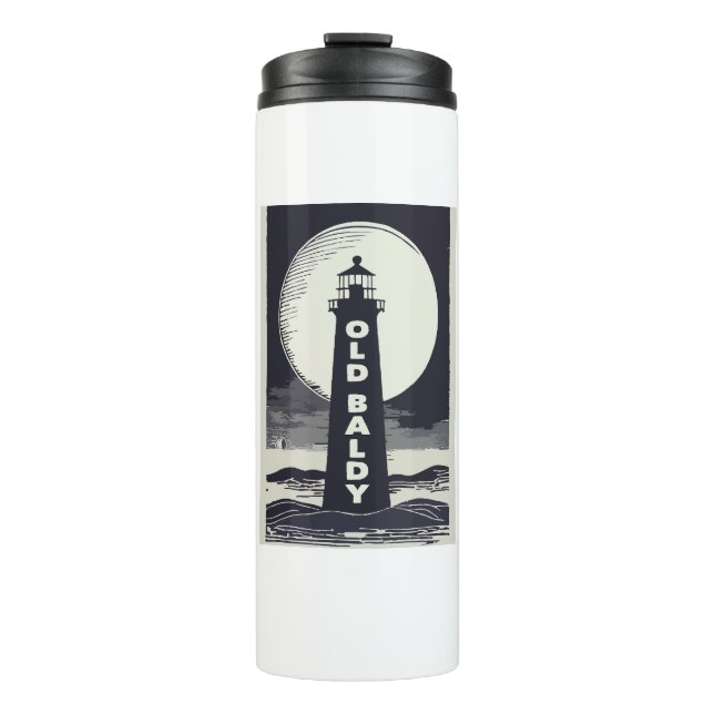 Old Baldy Lighthouse North Carolina Moon Thermosbecher (Vorderseite)