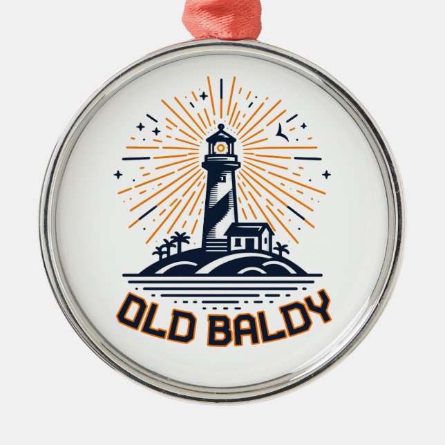 Old Baldy Lighthouse Sunrise Ornament Aus Metall (Vorne)