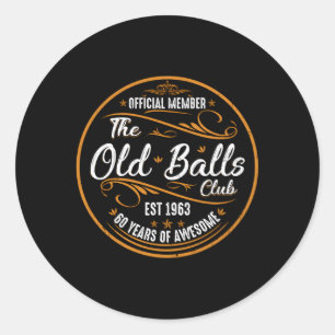 Old Balls Club 60 Jahre Phantastisch 60. Runder Aufkleber