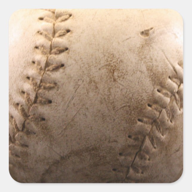 Old Baseball Quadratischer Aufkleber (Vorderseite)