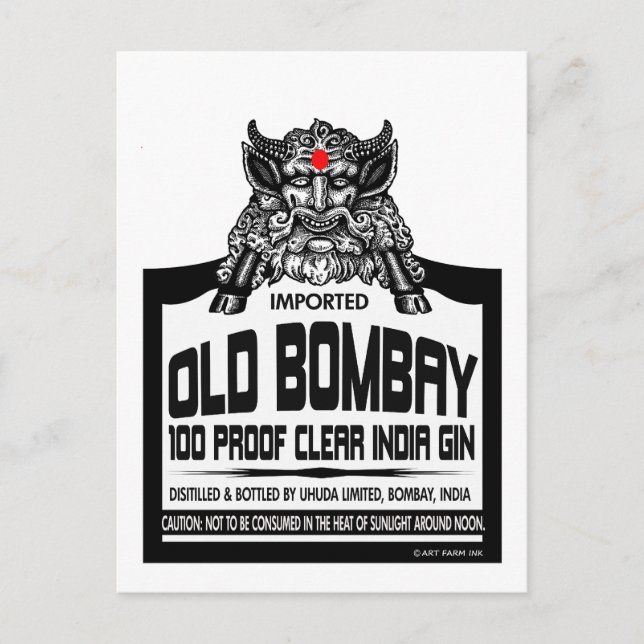 Old Bombay Gin Postkarte (Vorderseite)