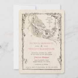 Old Book Fairytale Wedding Einladung