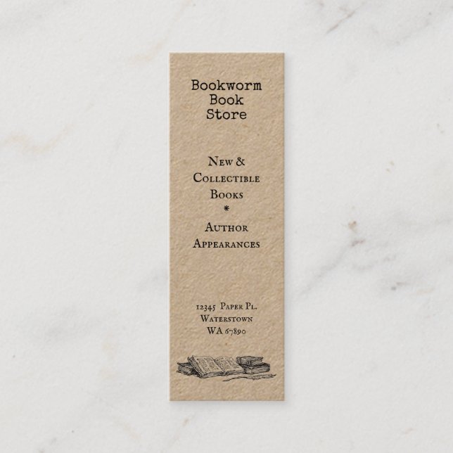 Old Books Editable Store Discount Card Mini Visitenkarte (Vorderseite)