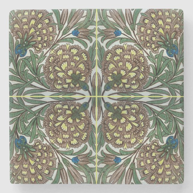 Old Botanical Victorian Design Steinuntersetzer (Vorderseite)