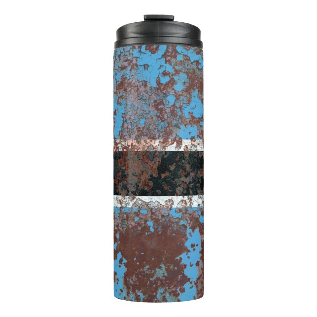 Old Botswana grunge background flagabstract, aged, Thermosbecher (Vorderseite)