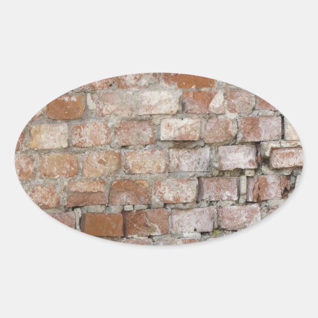 Old Brick Wall Ovaler Aufkleber (Vorderseite)