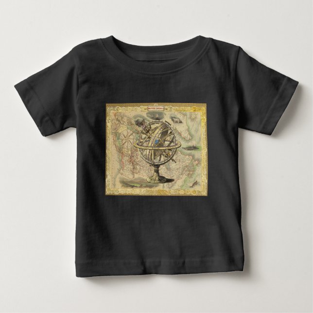 Old British America Explare Polar Bear Compass Map Baby T-shirt (Vorderseite)