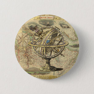 Old British America Explare Polar Bear Compass Map Button