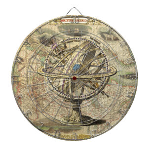 Old British America Explare Polar Bear Compass Map Dartscheibe
