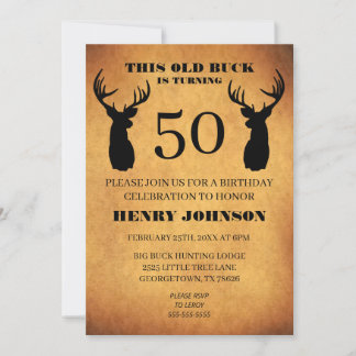Old Buck 50. Geburtstagsparty Einladung