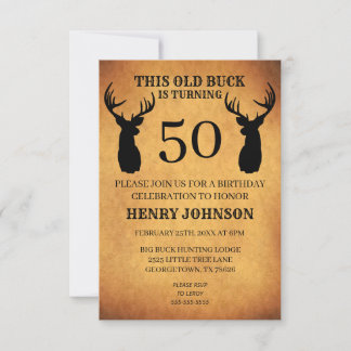 Old Buck 50. Geburtstagsparty Einladung