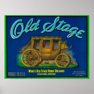 Old Bühne Pear Crate LabelMedford, OR Poster