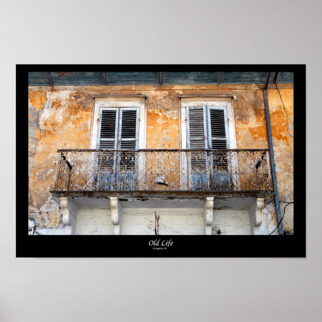 Old building balconies, Limassol, Cyprus poster (Vorne)
