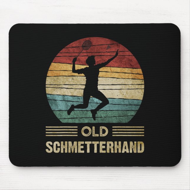 Old Butterhand Dminton Shuttle Vintag Funny Mousepad (Vorne)