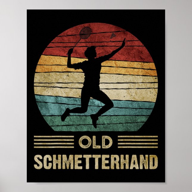 Old Butterhand Dminton Shuttle Vintag Funny Poster (Vorne)