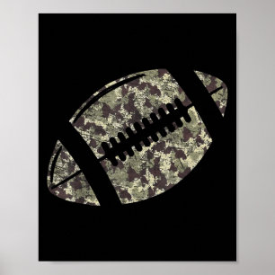 Old Camouflage Football Lover Camouflage Game Day Poster