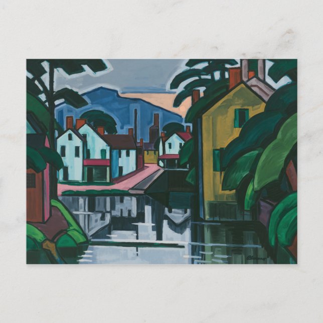 "Old Canal Port" Art Postkarte (Vorderseite)