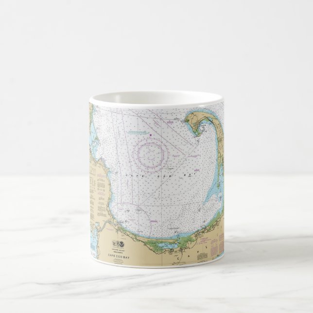 Old Cape Cod Bay Nautical Chart Mug (Centre)