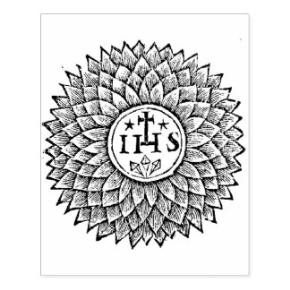 Old Christogram IHS Rubber Briefmarke Gummistempel