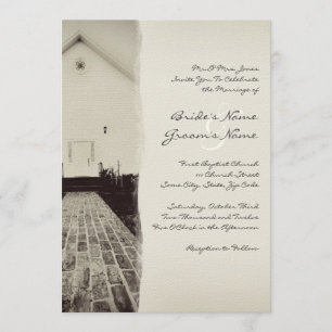 Old Church Vintage Hochzeit Einladung 12x18