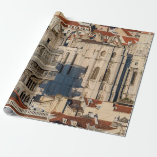 Old city of Lisbon with view tower and church ruin Geschenkpapier