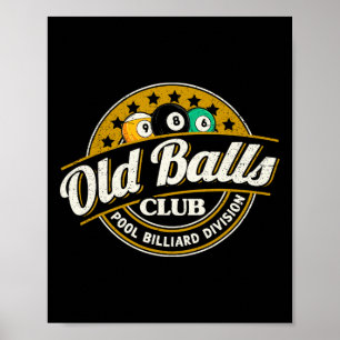 Old Club Pool 8 LL Billard Division für Männer Poster