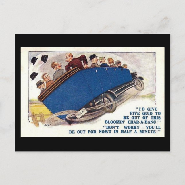 Old Comic Postcard - Char-a-banc Postkarte (Vorderseite)