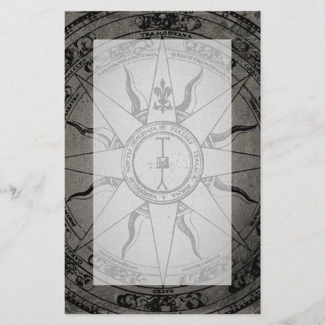 Old Compass Rose Briefpapier (Vorderseite)