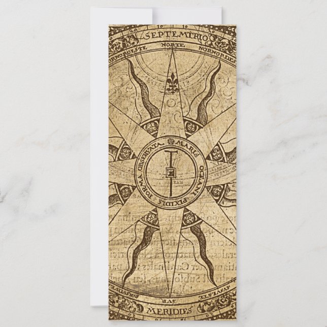 Old Compass Rose Einladung (Vorderseite)