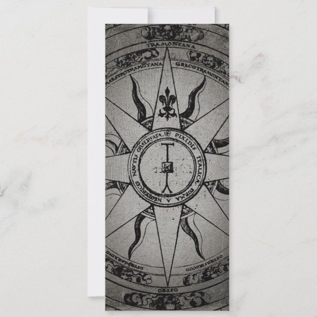 Old Compass Rose Einladung (Vorderseite)