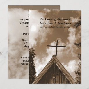 Old Country Church, Sepia Memorial Service laden e Einladung