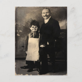 Old Creepy Ventriloquist Dummy Postcard Postkarte