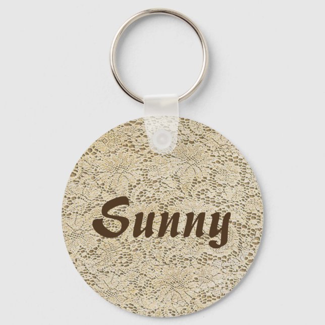 Old Crochet Lace Floral Pattern + your ideas Schlüsselanhänger (Vorderseite)