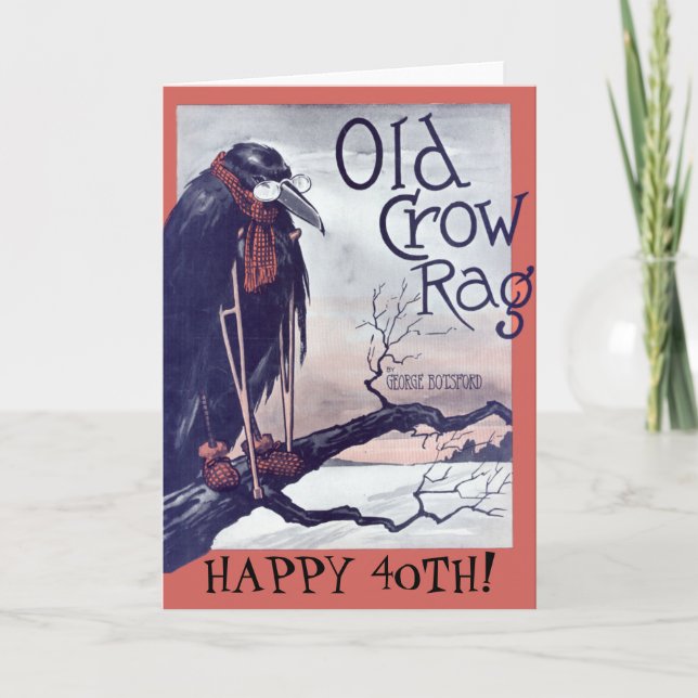 Old Crow Birthday Card Karte (Vorderseite)