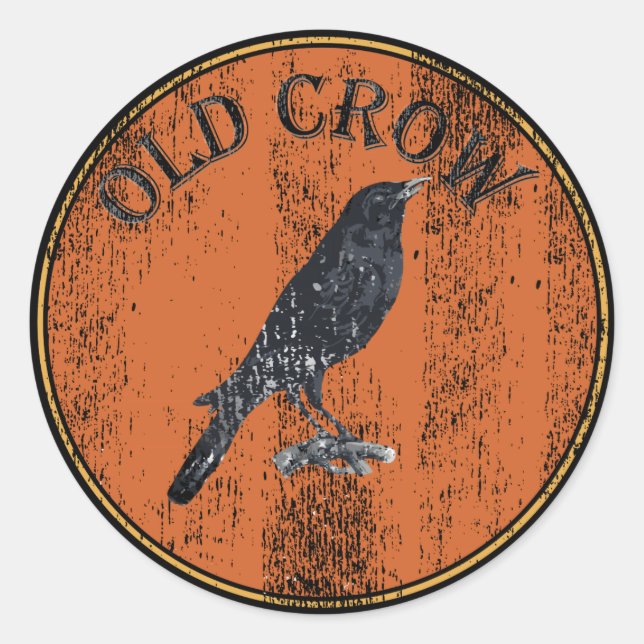 Old Crow - Old Geezer Runder Aufkleber (Vorderseite)