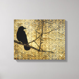 Old Damask Crow Art Leinwanddruck