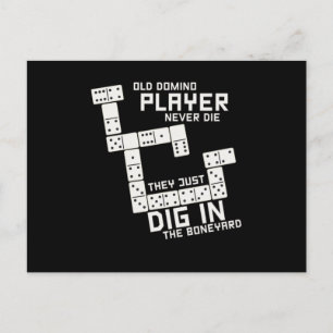 Old Domino Player Dominoes Tiles Puzzler Game-Gesc Postkarte