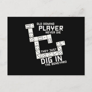 Old Domino Player Dominoes Tiles Puzzler Game-Gesc Postkarte