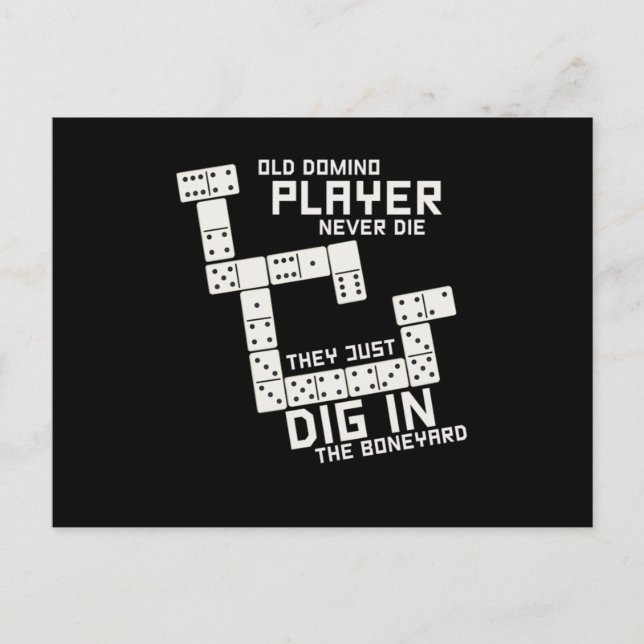 Old Domino Player Dominoes Tiles Puzzler Game-Gesc Postkarte (Vorderseite)